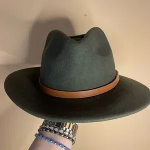 Anthropologie Olive Panama Hat Olive Packable Felt Fedora | Anthropologie main image 2